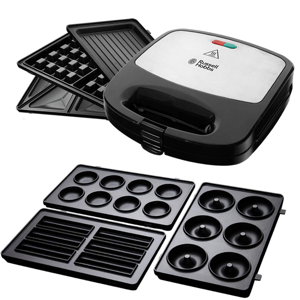 Russell Hobbs Fiesta 3-in-1 Sandwichmaker & Waffeleisen mit Zusatzplatten (Donut, Cake Pop, Churros), Spülmaschinengeeignet